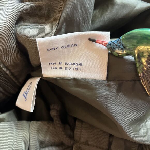 GH Bass Co Utility Military Jacket Women’s L Army Green Full Zip Snap Chore READ - Picture 5 of 16